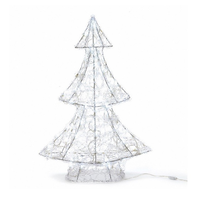 Kerstboom van wit acryl met 80 lampjes