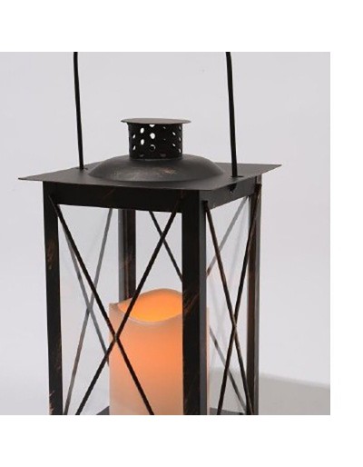 LED Black Metal Lantern Out Bo