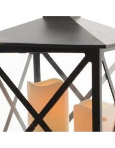 LED lantern hanging traditional black Kaemingk