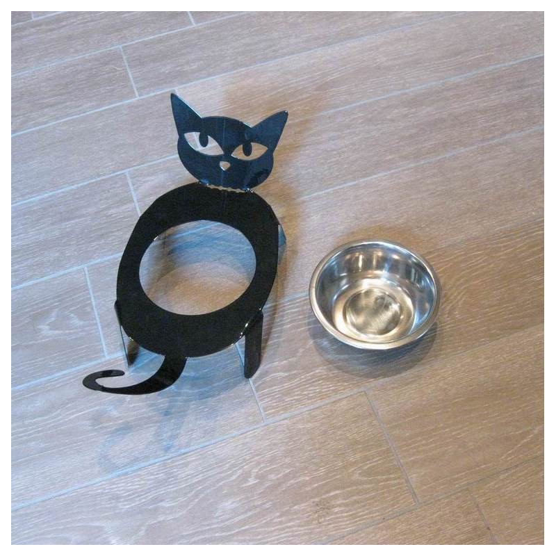 Schwarze Halter Katze