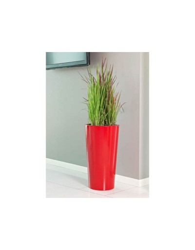 TUIT VAAS 33 cm MET ROOD EMAILLE CONTAINER