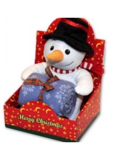 Fantoche pacote presente coberto 90x75cm boneco de neve