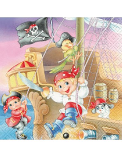 Papieren servetpatroon piraat kids