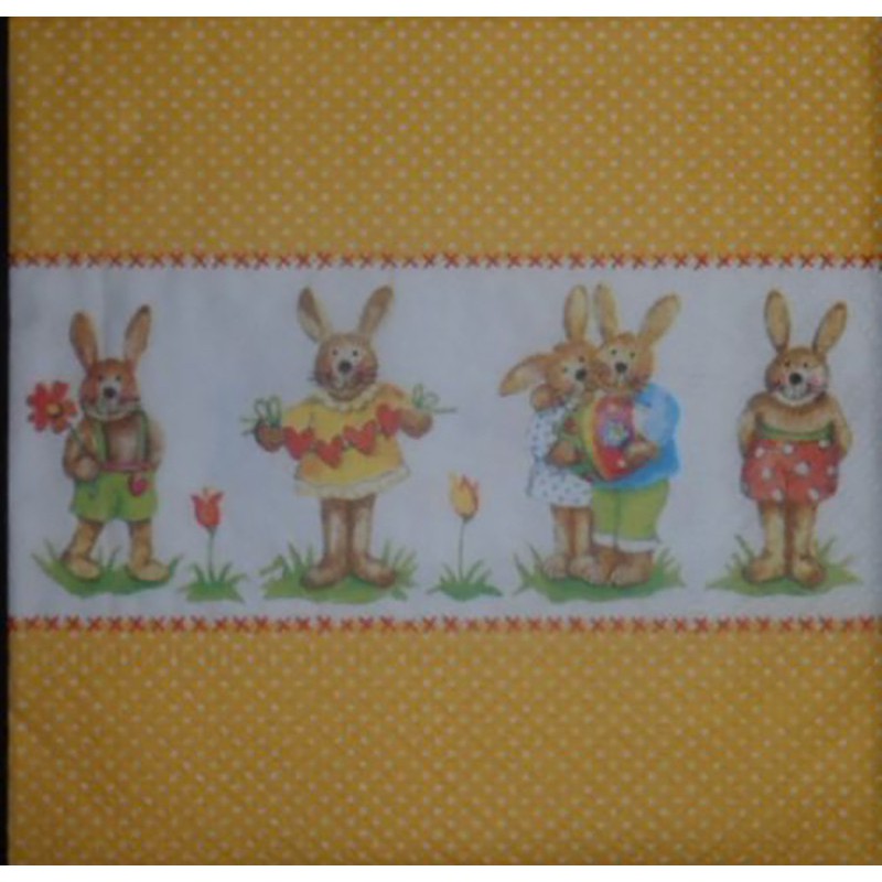 SERVIETTES 25X25 PETITS LAPINS