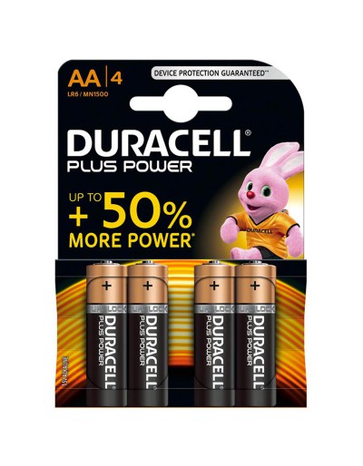 PILHA DURACELL MAIS POWER STILO AA 4 peças