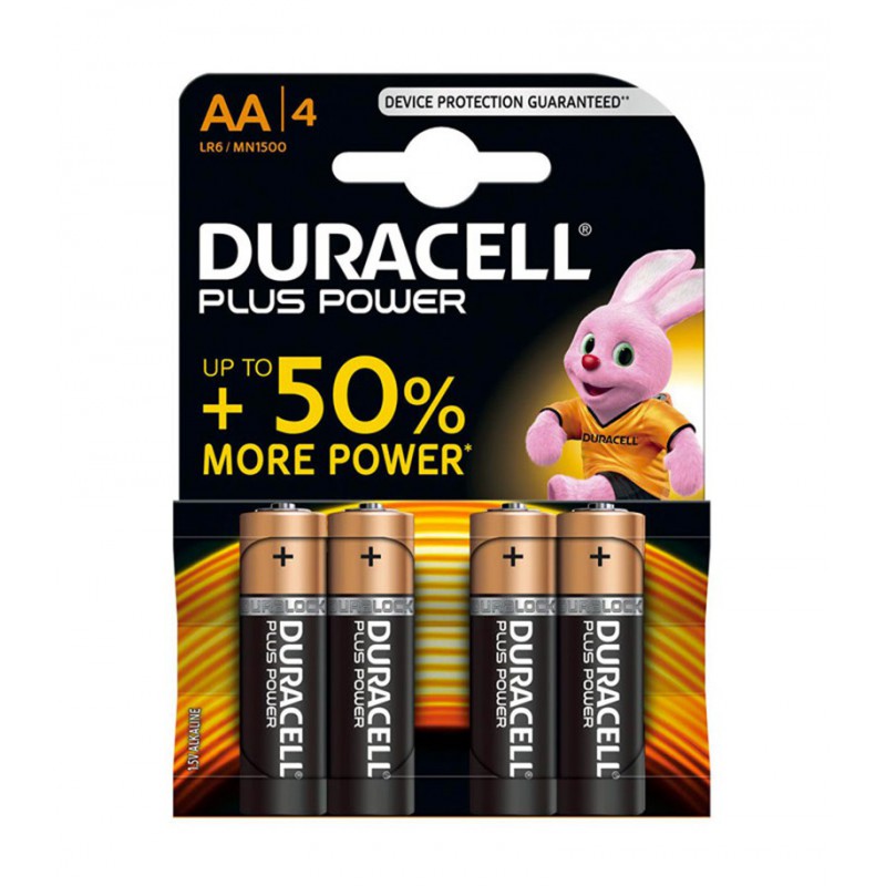 PILE DURACELL PLUS POWER STILO AA 4 pezzi PILE DURACELL PLUS POWER STILO AA 4 pezzi