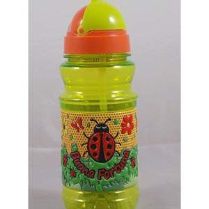 Plastic bottle with lettering