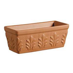 Caja de ventana de terracota de arcilla roja