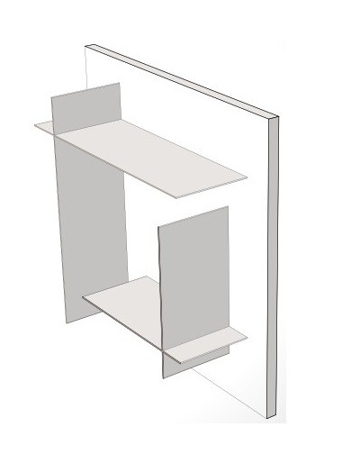Modular bookshelf white with white shelves