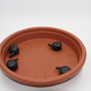 Subvaso com rodas de diâmetro 28 cm TERRACOTTA