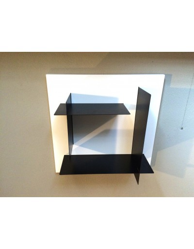 Witte modulaire boekenkast met zwarte planken