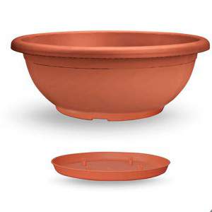 Bol Naxos avec soucoupe diamètre 30cm TERRACOTTA