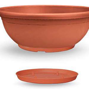 Ciotola Naxos con sottovaso diametro 30 cm TERRACOTTA