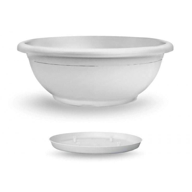 Ciotola Naxos con sottovaso diametro 40 cm BIANCO Ciotola Naxos con sottovaso diametro 40 cm BIANCO