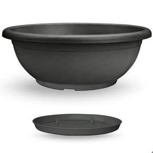 Naxos bowl with a 40 cm diameter subvasive ANTRACITE