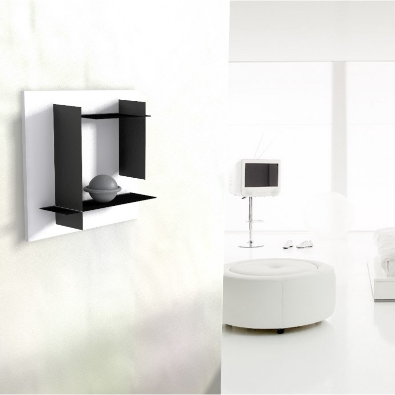 Modular bookshelf white with black shelves Modular bookshelf white with black shelves