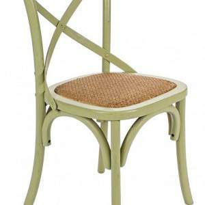 Wooden chair cross color greenish gray