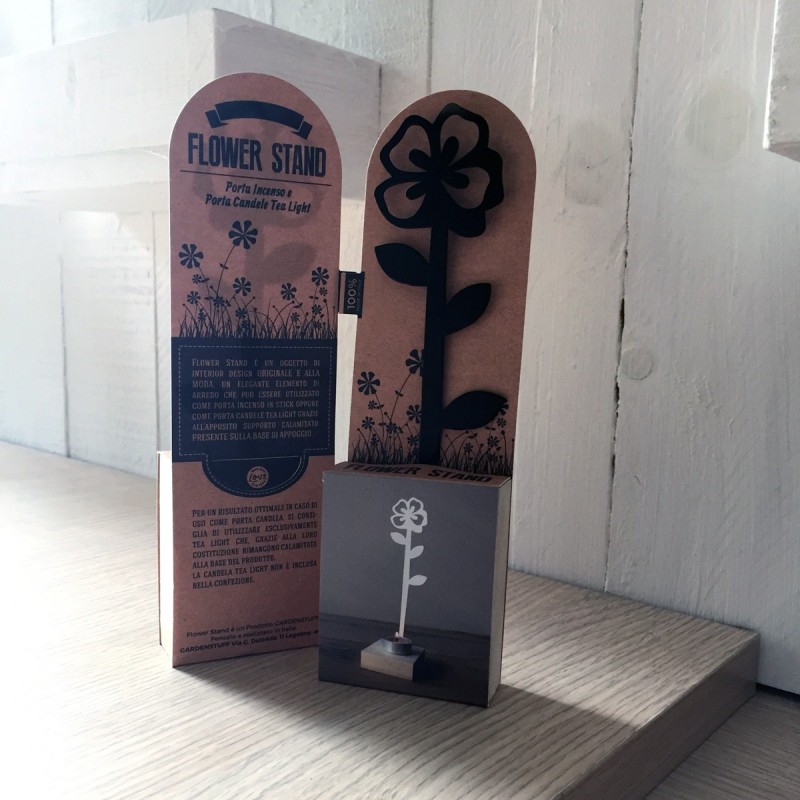 Poppy Flower wierookhouder en zwart theelichtje Poppy Flower wierookhouder en zwart theelichtje