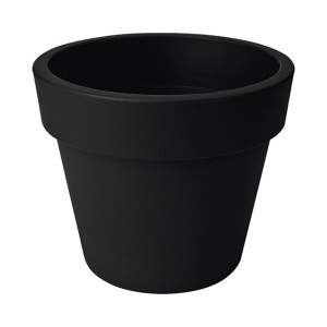 GREEN BASICS TOP PLANTER 40CM LIV BLACK