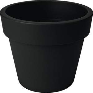 GREEN BASICS TOP PLANTER 40CM LIV BLACK