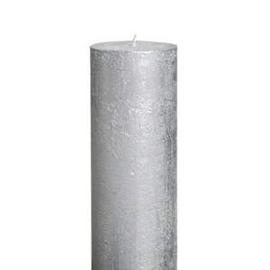 Bolsius pillar candle rustic metal silver