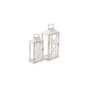 Wood lantern large 67cm white