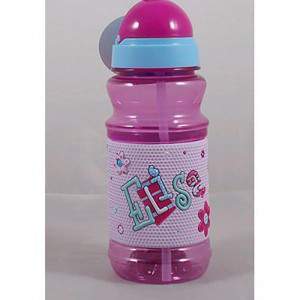 Plastic sport bottle with survey written elisa name