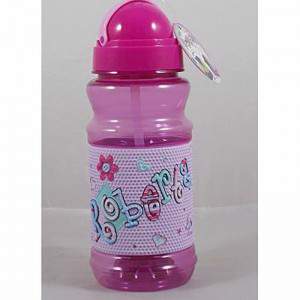 Plastic sports bottle with relief written name roberta