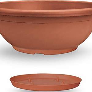 CIOTOLA NAXOS diametro 80 cm CON SOTTOVASO AD INCASTRO TERRACOTTA