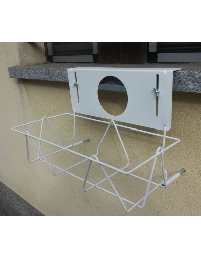 Windowsill pot holder with adjustable hook system 40 cm white