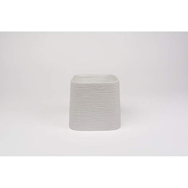 D&M jarrón de cerámica blanca de peluche 15 cm D&M jarrón de cerámica blanca de peluche 15 cm