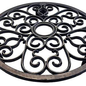 Tierra garden round cast iron plant caddy