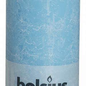 bolsius rustic pillar candle aqua