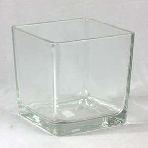 Glass cube vase