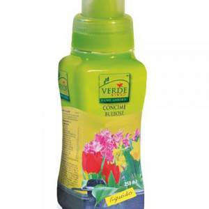 Bright green liquid fertilizer for bulbs and cyclamins
