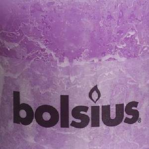 Vela de pilar rústico lilás de Bolsius
