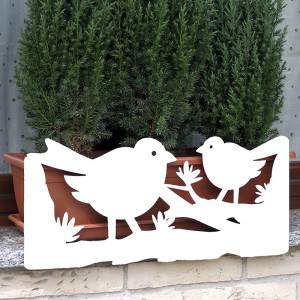 Vasosicuro Plus pájaros blancos con jarrón de terracota