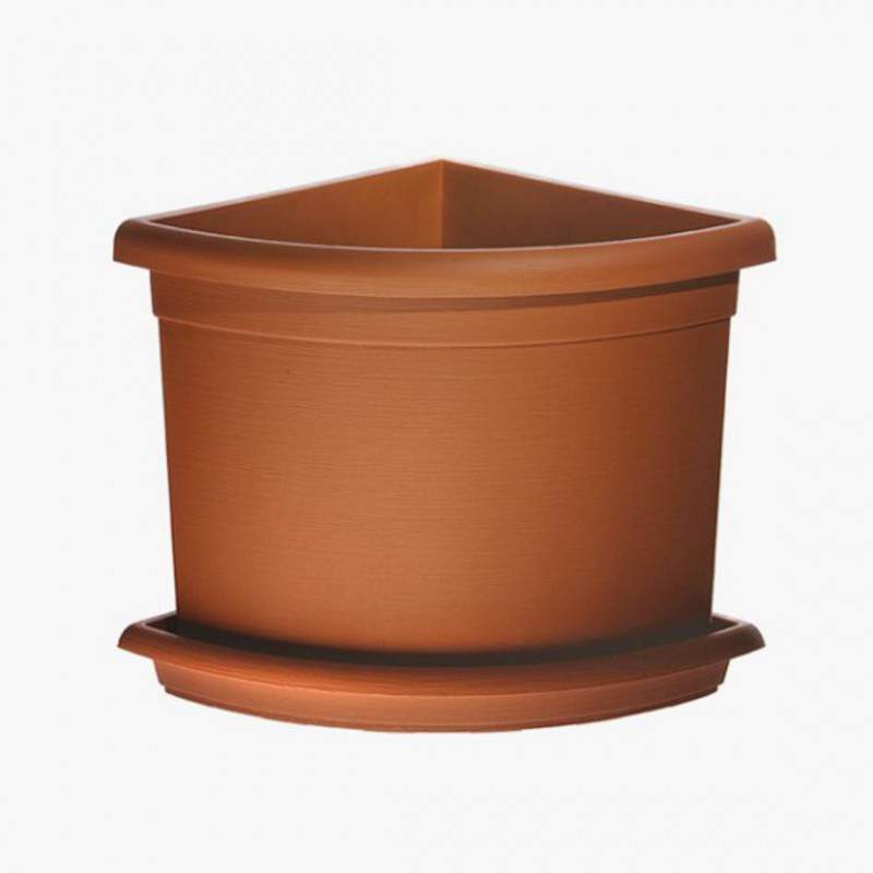 FIORIERA DECOR ALTO ANGOLARE 45cm X45 TERRACOTTA