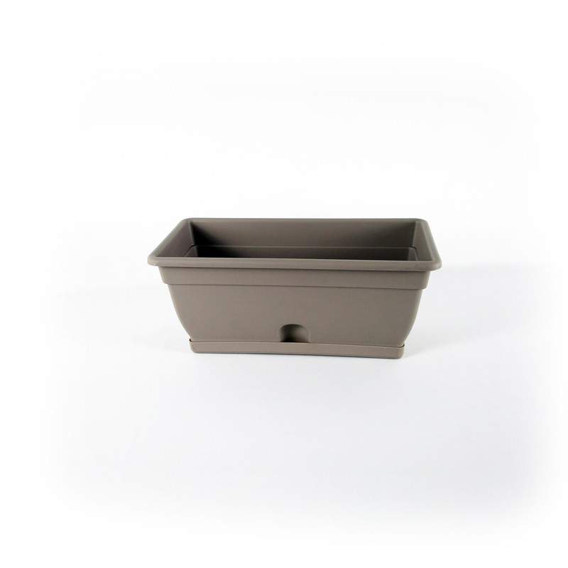 Leonardo Flowerbox 40cm with saucer taupe Leonardo Flowerbox 40cm with saucer taupe