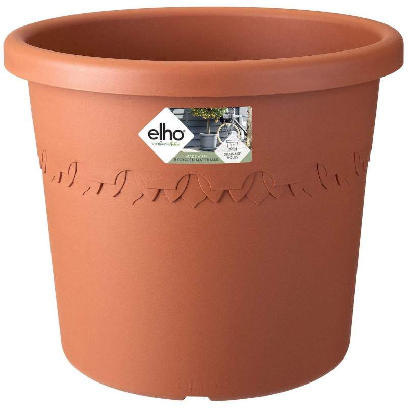 elho 102903541000 35 cm "Algarve Cylinder" Flower Pot - Taupe