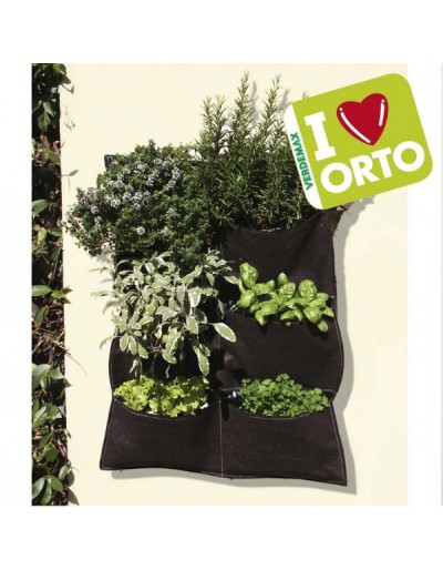 Tecido vertical pendurado jardim com 6 bolsos