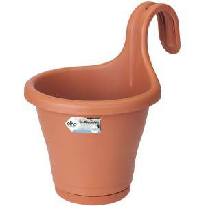 Elho Corsica Easy Hanger Individual - Plantador - Taupe - Exterior e varanda - C 19,4 x L 27,1 x A 25,9 cm