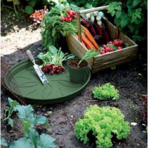 GREEN BASICS SAUCER 34CM LEAF GREEN - Verde foglie