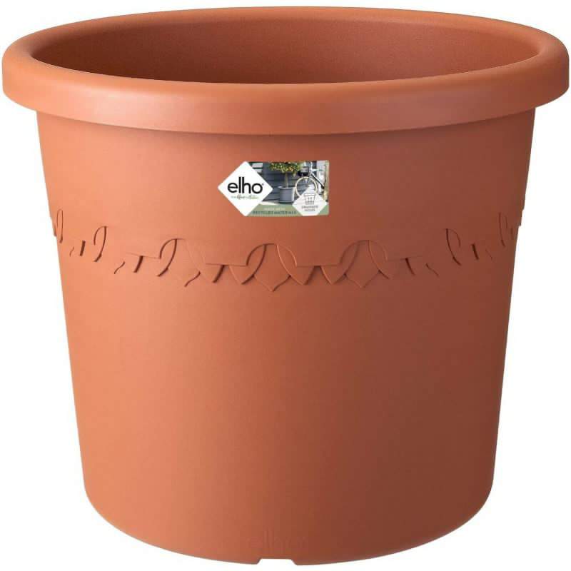 Elho Algarve Cilindro Flower Pot, Anthracite, Made with recycled materials Elho Algarve Cilindro Flower Pot, Anthracite, Made with recycled materials