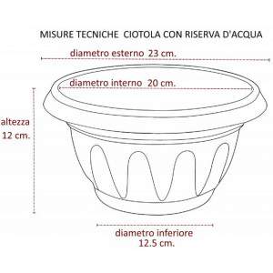 Supreme round bowl with water reserve 20cm measures