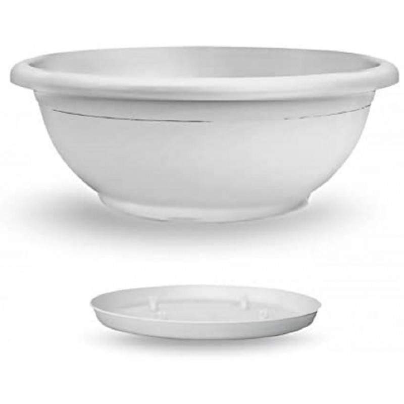 Naxos bowl with integrated white saucer