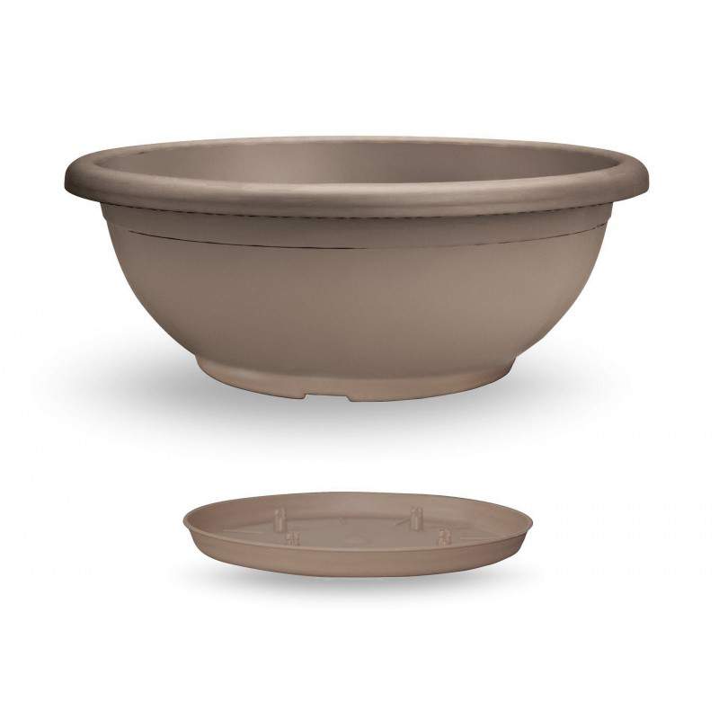Naxos bowl with integrated brown saucer Naxos bowl with integrated brown saucer