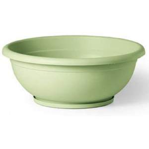 Naxos bowl with pastel green integrated saucer