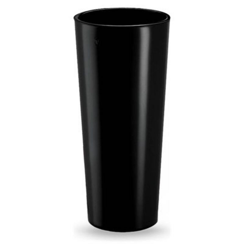 Vaso Cache-Pot Genesis Rotondo Lucido h 85 cm. Nero - GardenStuff