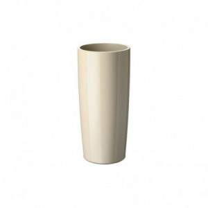 Glossy Musa Grass Vase 25 x 52 cm. Almond with Basket